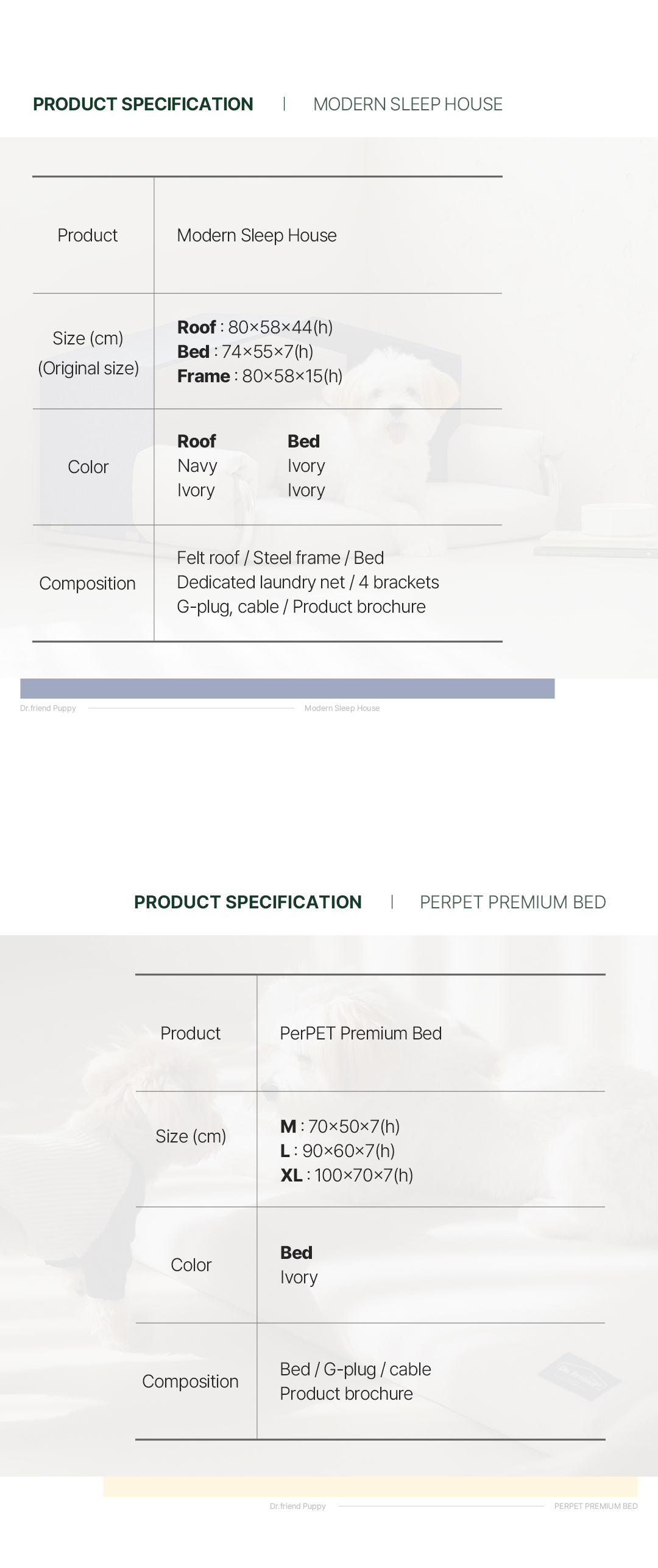 Technical specs of Dr.Friend Modern Sleep House