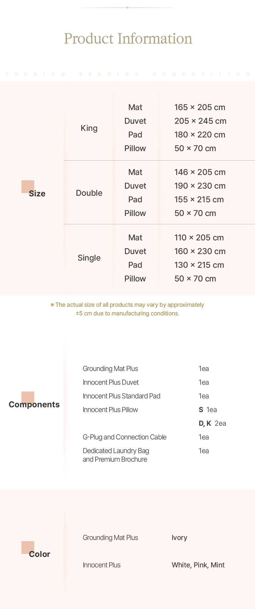 Product information, components, and color options for Dr. Friend earthing mat
