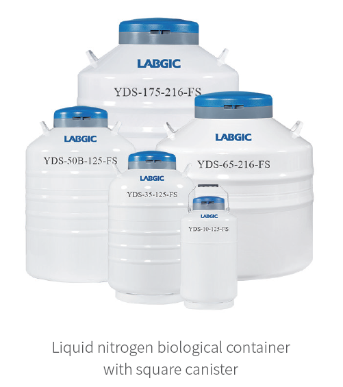 LABGIC Liquid Nitrogen Biological Container(Standard with Square canisters, Lockable lid)