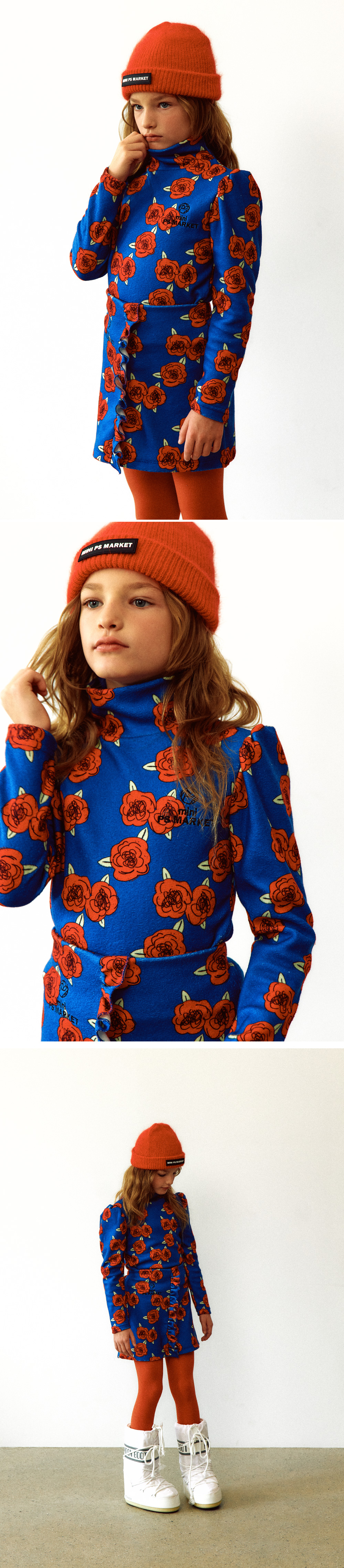 25'FW 로즈 올오버 롱슬리브 티셔츠(BLUE)