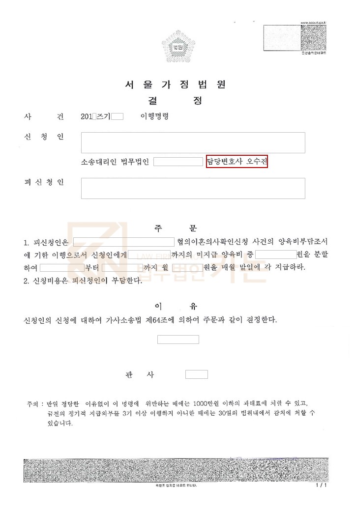 ●이혼 후 양육비 미지급 이행명령 생각해봐야 한다