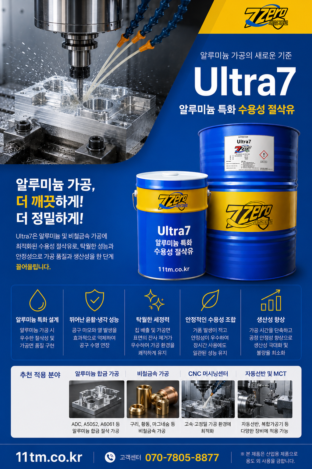 동행 세븐제로 수용성 절삭유 Ultra7 Al특화 비철,철계겸용