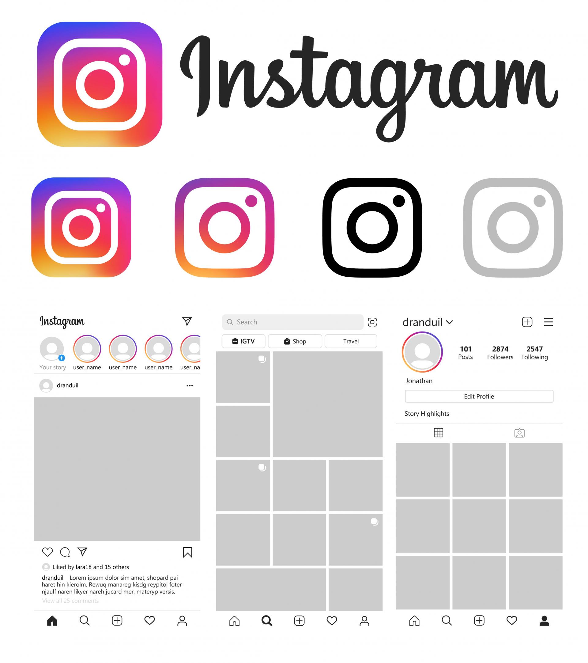 인스타그램 로고 AI PNG 아이콘 다운 : 깔끔한 PPT 템플릿 - 디자인치트키