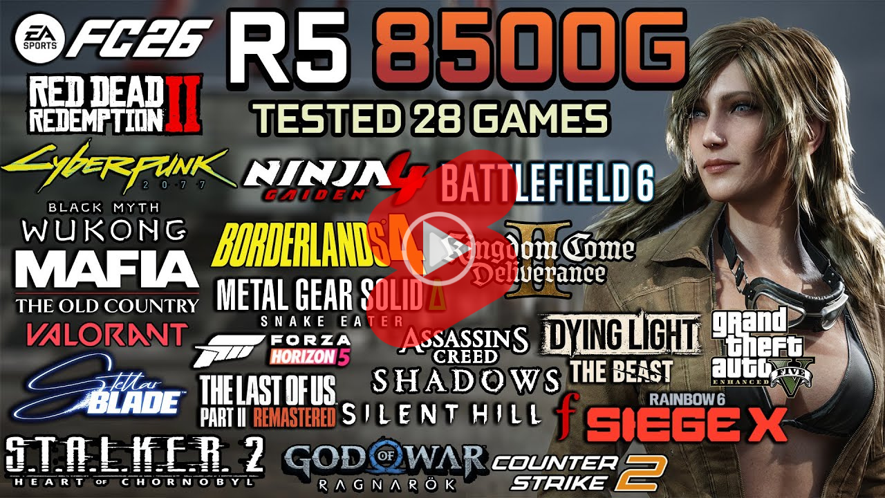 Ryzen 5 8500G 게임 성능 테스트 영상