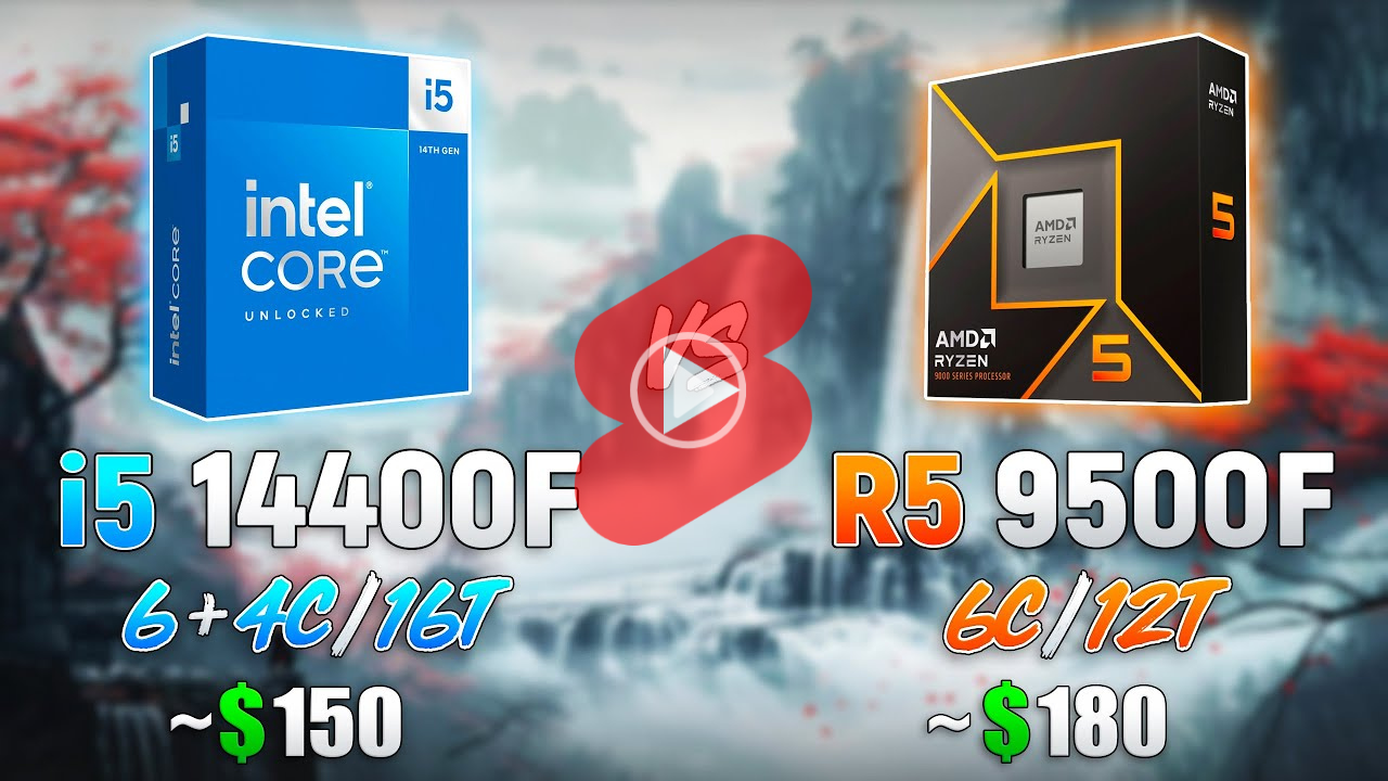 라이젠5 9500F와 인텔i5 14400F 게임 성능 비교 영상