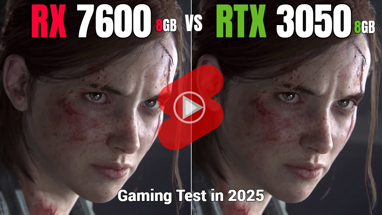 AMD RX 7600 vs RTX 3050 게임 성능 비교 영상