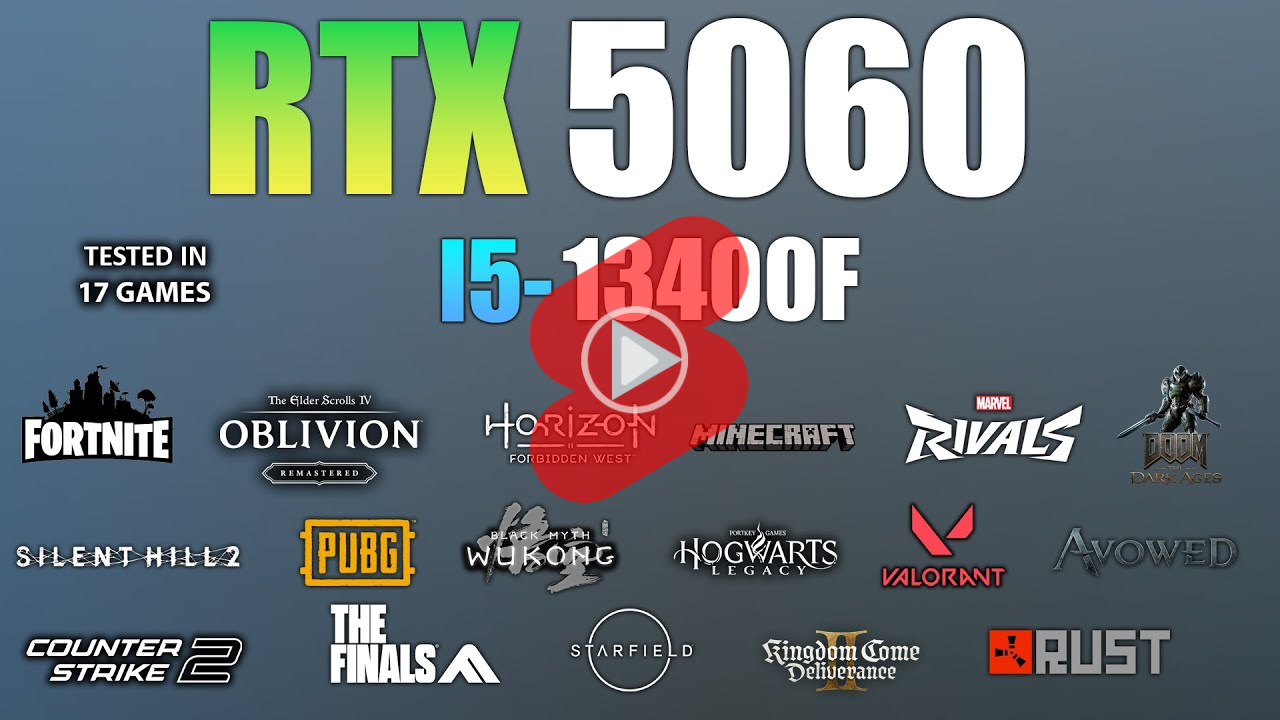 인텔 i5 13400F + 32GB RAM + RTX 5060 구성 게임 PC의 게임 성능