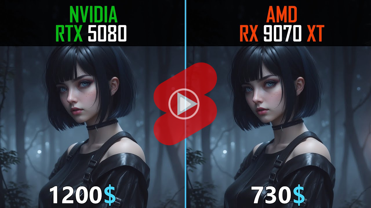 FHD, QHD, 4K 해상도에서 RX 9070 XT와 RTX 5080 게임 성능 비교 영상