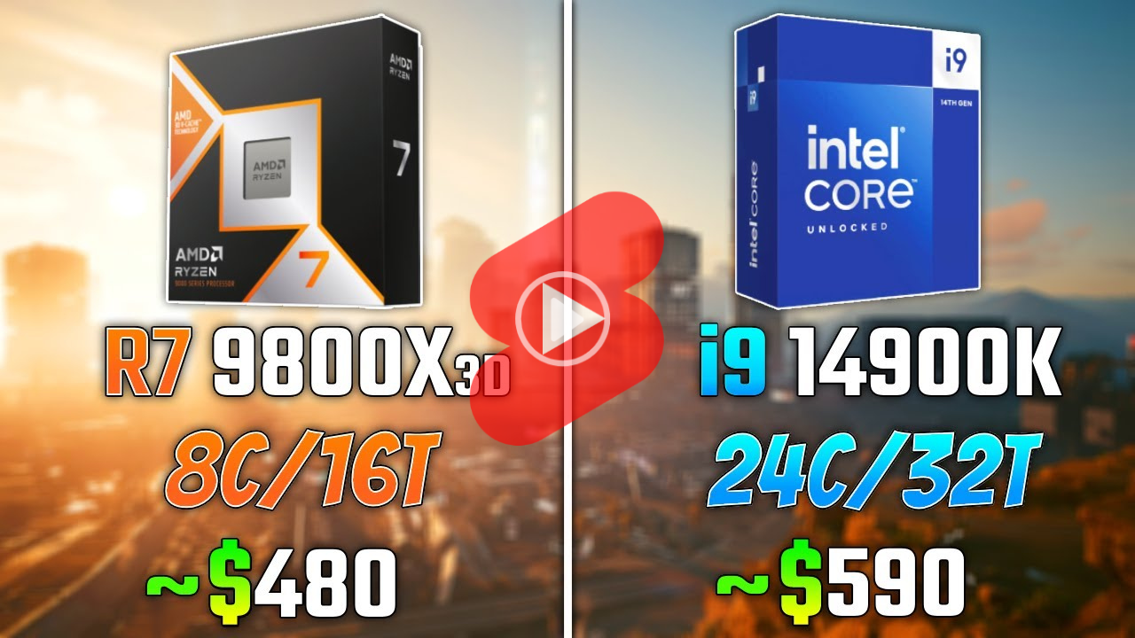 AMD RYZEN 7 9800X3D와 INTEL i9-14900K  게임 성능 비교 영