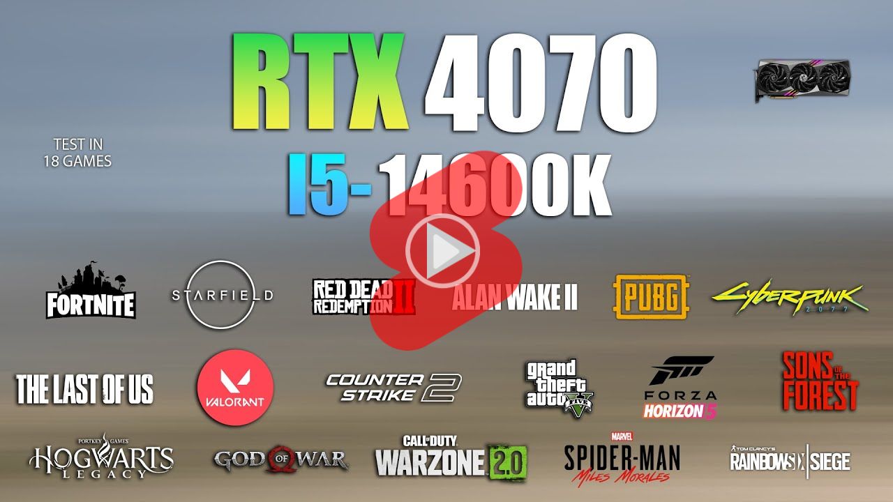 인텔 코어 i5-14세대 CPU + RTX 4070 + DDR5 32G PC의 게임 성능 플레이 영상