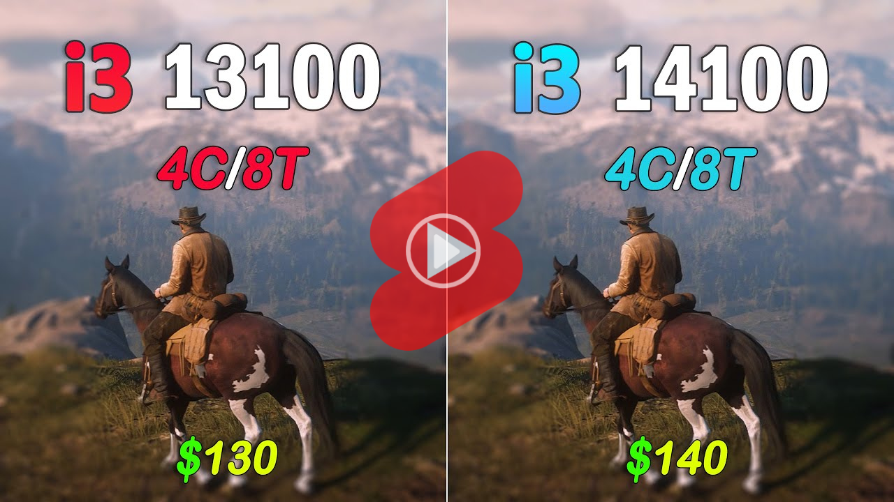 인텔 i3 14100과 i3 13100 CPU 성능 비교 영상