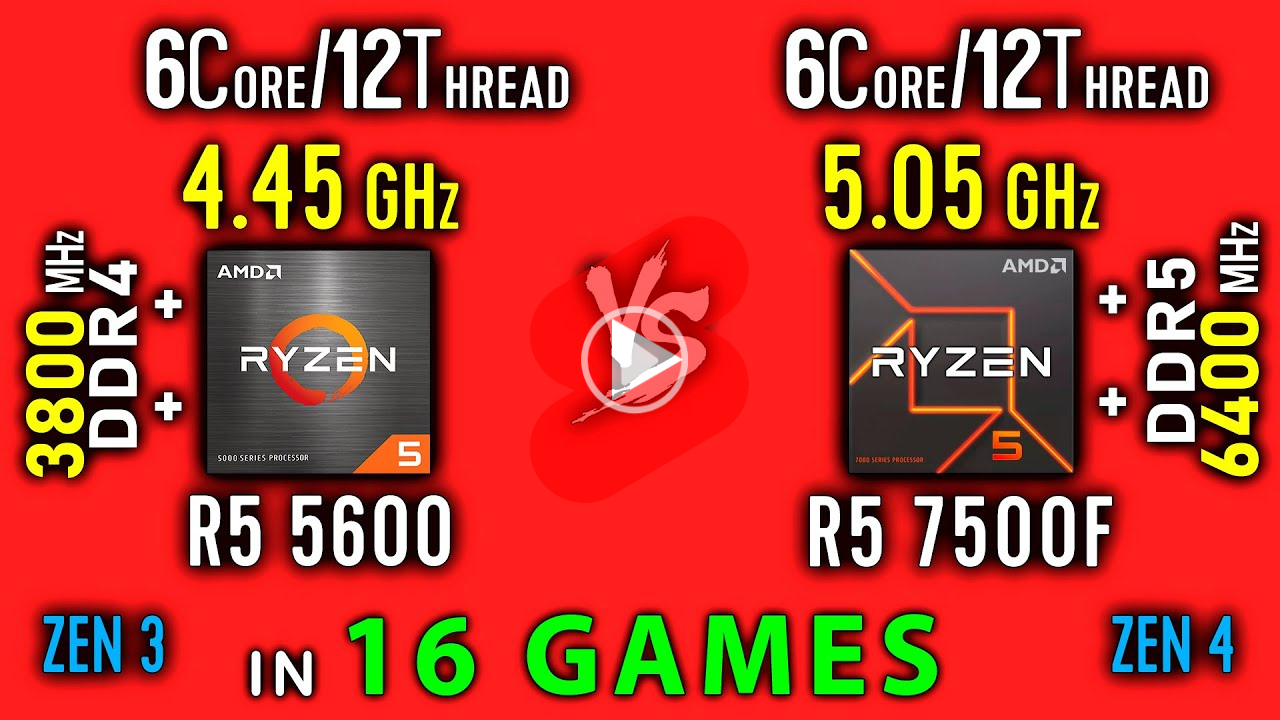 Ryzen 5 5600과 Ryzen 5 7500F 게임 성능 영상 3 - FHD 해상도