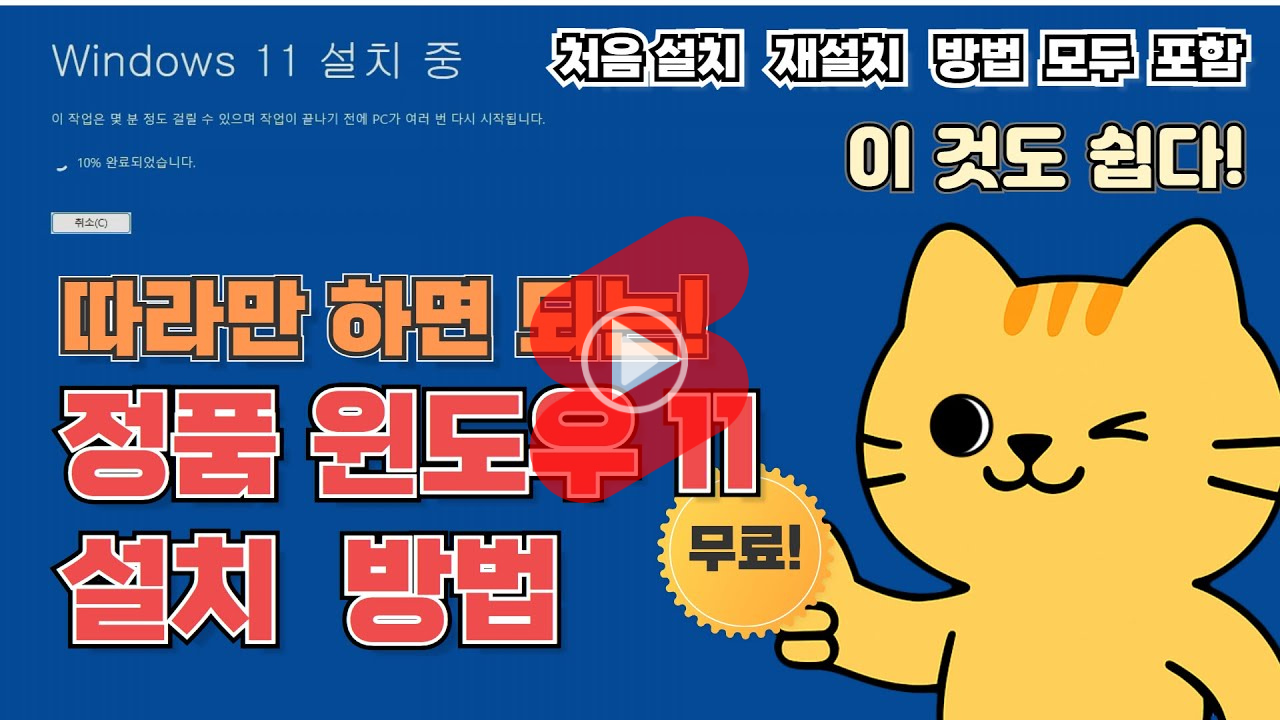 정품 윈도우 11 무료 설치 방법