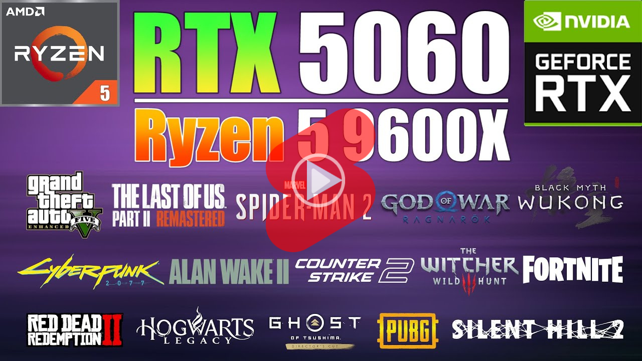 라이젠5 9600X + 32GB RAM + RTX 5060 구성 게임 PC의 게임 성능