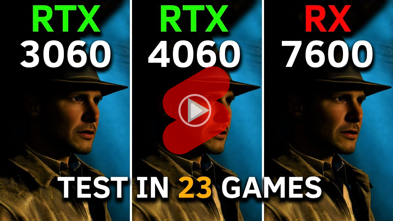 라이젠5 5600 CPU PC 에서 RTX 3060 12GB, RTX 4060,  RX 7600 게임 성능 비교