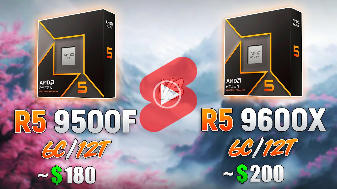 라이젠5 9500F와 9600X 게임 성능 비교 영상