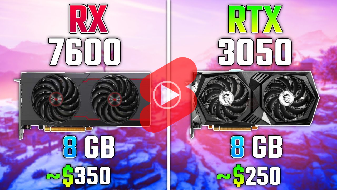 AMD RX 7600 vs RTX 3050 게임 성능 비교 영상