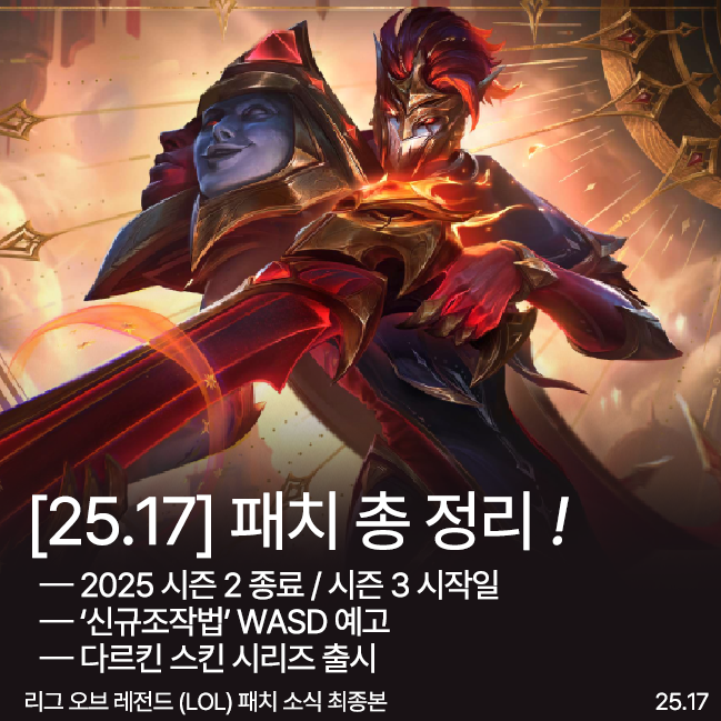리그 오브 레전드 25.17 업데이트 소식 총 정리 미리보기 대표 이미지