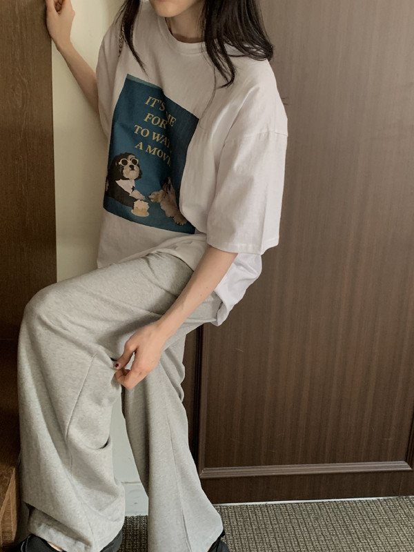 무비독 루즈핏 반팔 박스티