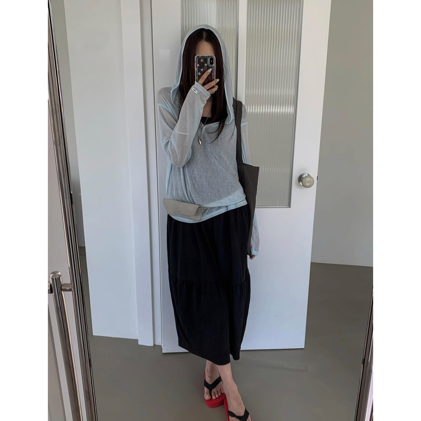 썬 커버 여름 긴팔 후드 티셔츠