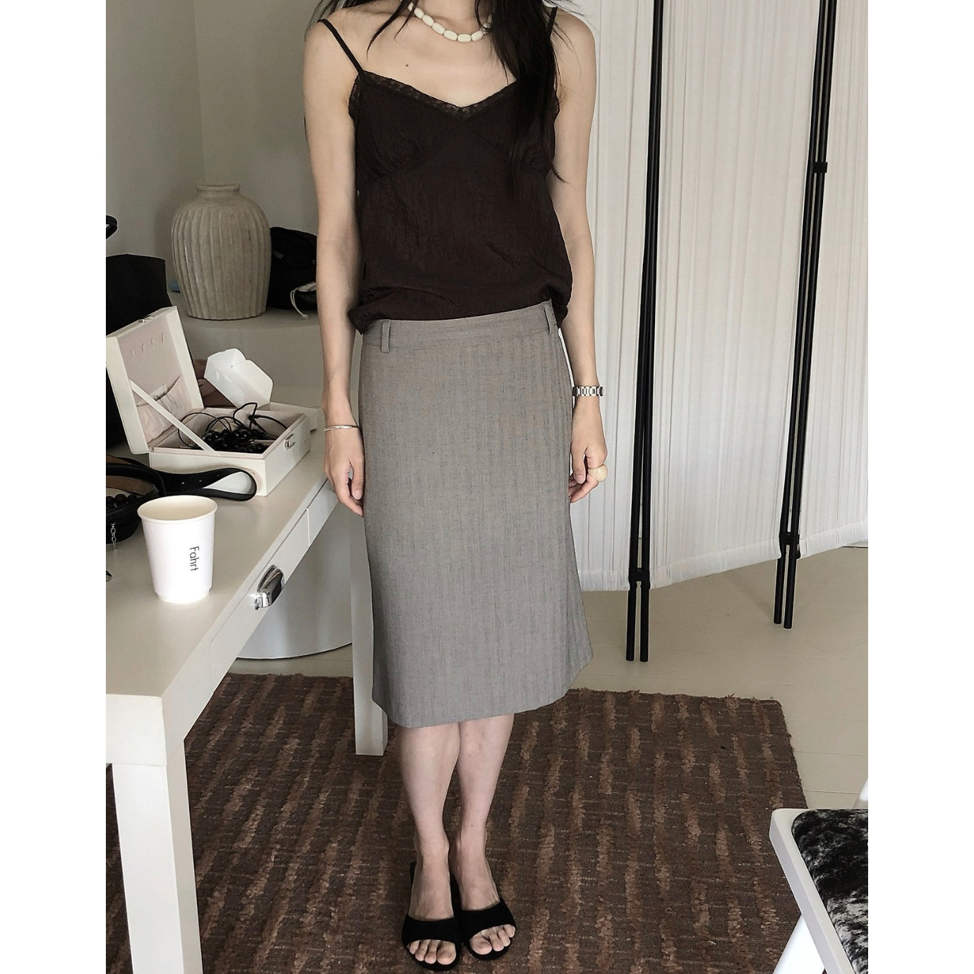 26FW 르버터 피렌체 미디 스커트 하이퀄리티