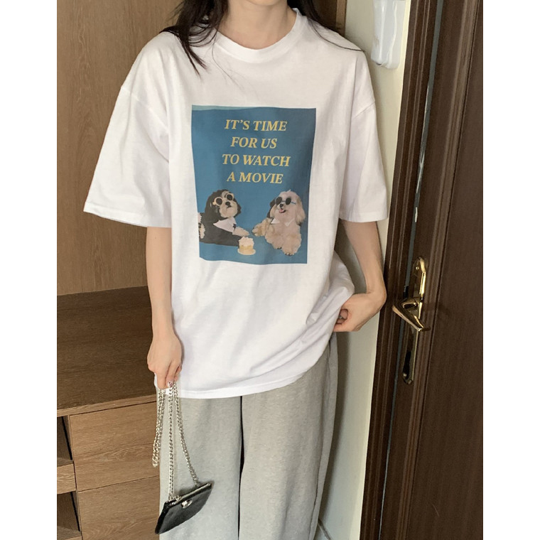 무비독 루즈핏 반팔 박스티