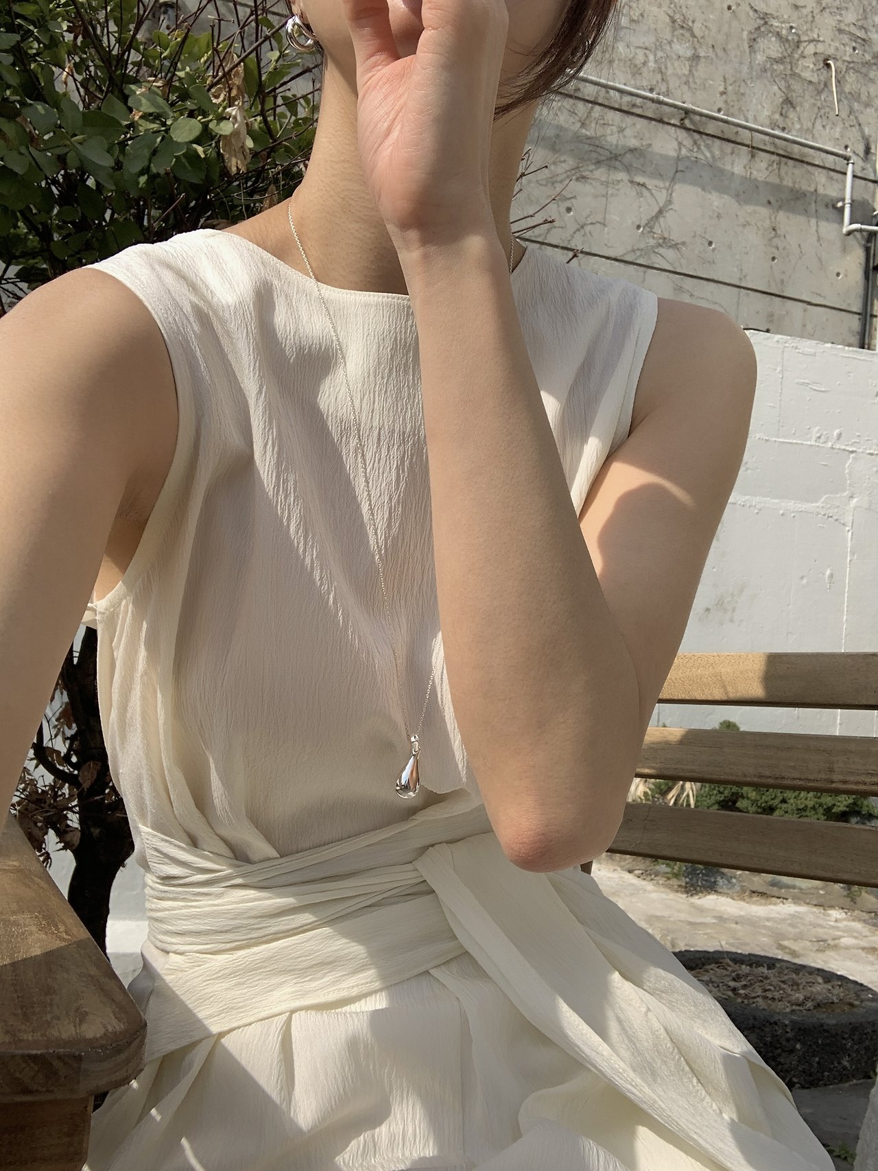 오브 양면착용 허리묶음 바스락 나시 롱원피스