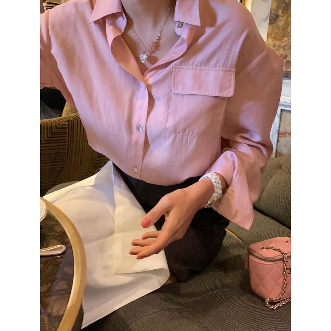 프리미엄 여름 긴팔 블라우스 셔츠