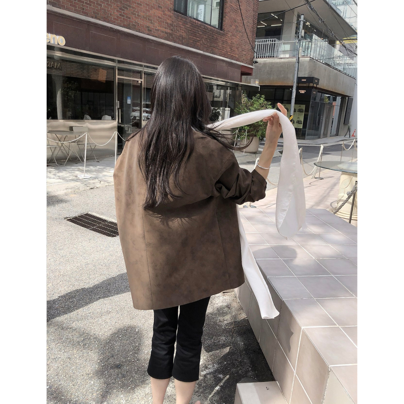 26FW 니드 루즈핏 스웨이드 하프 코트