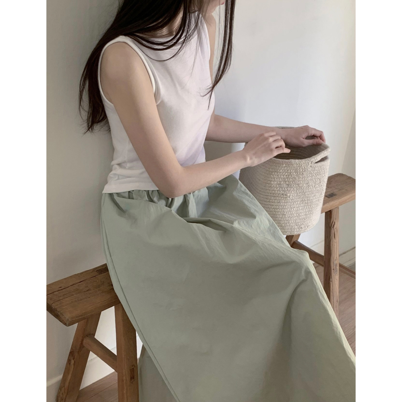 니버 보트넥 민소매 앞뒤 착용 이너 나시티