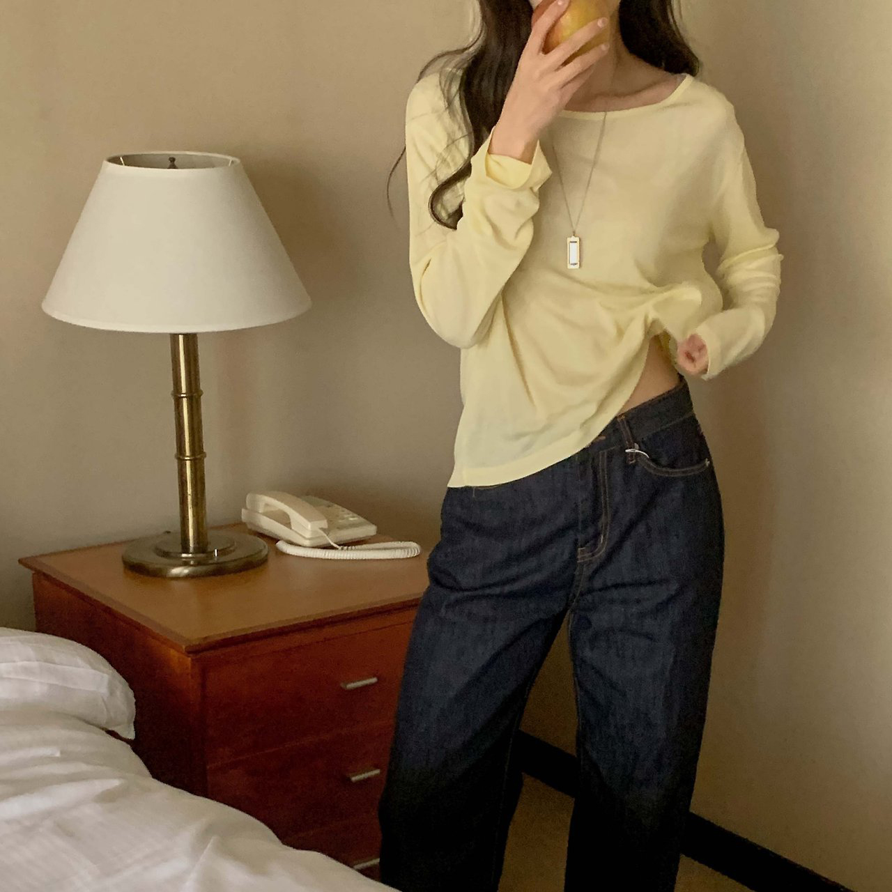 여름신상 부들 찰랑한 긴팔 루즈핏 티셔츠 살안타템