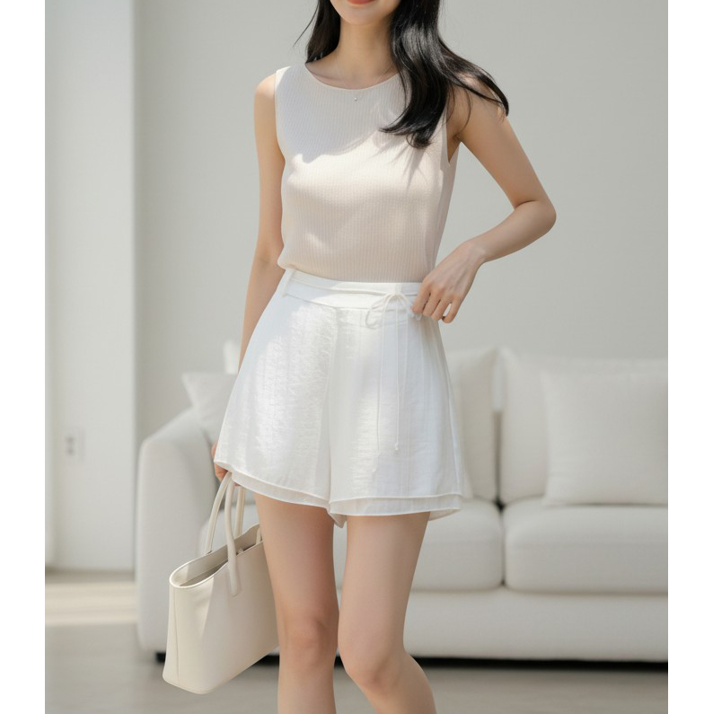 레이즈 이중 레이어드 에이 라인 반바지