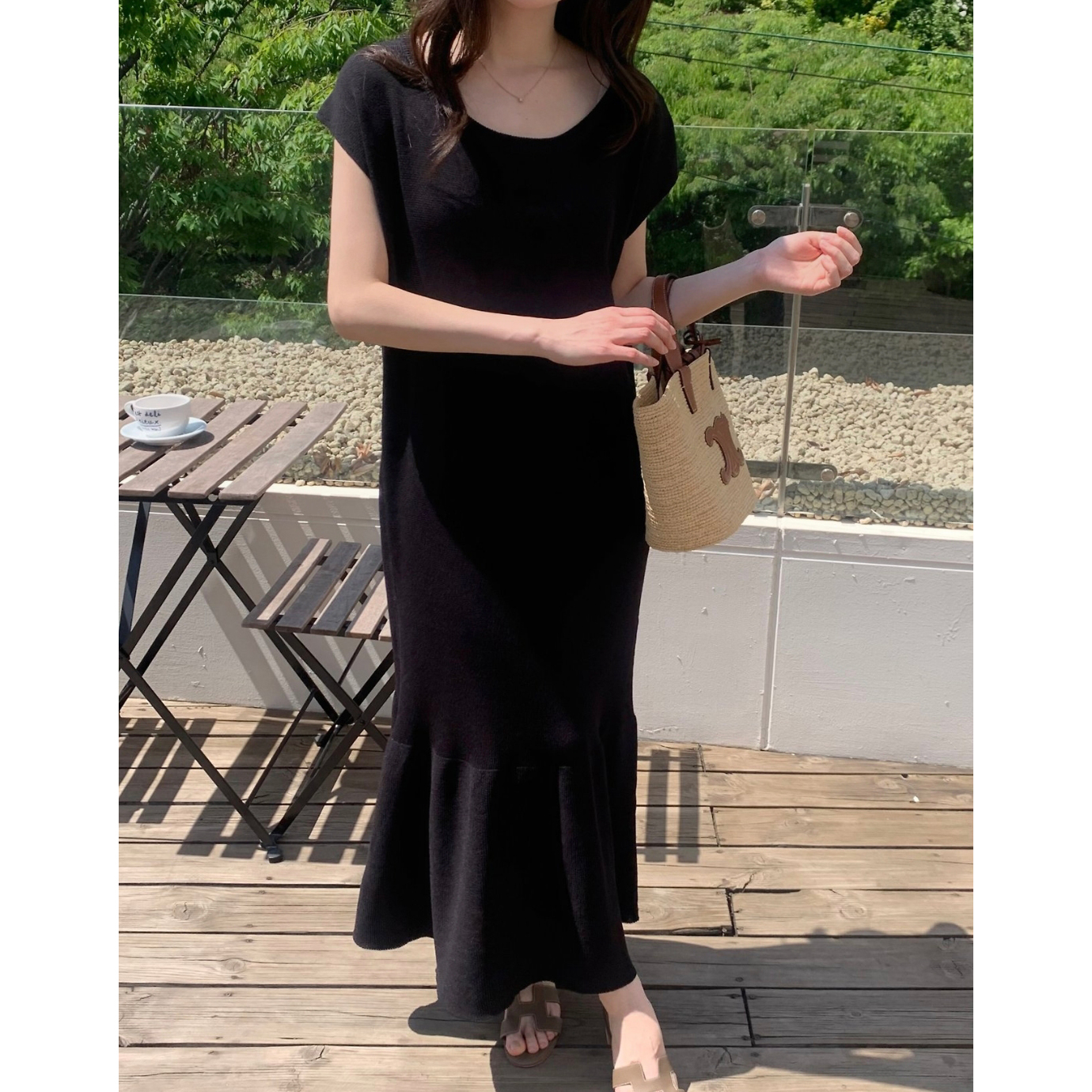 아라 머메이드 니트 롱원피스