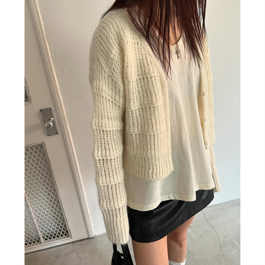 바로발송 25SS 필 크롭 브이 가디건 상세 이미지 20
