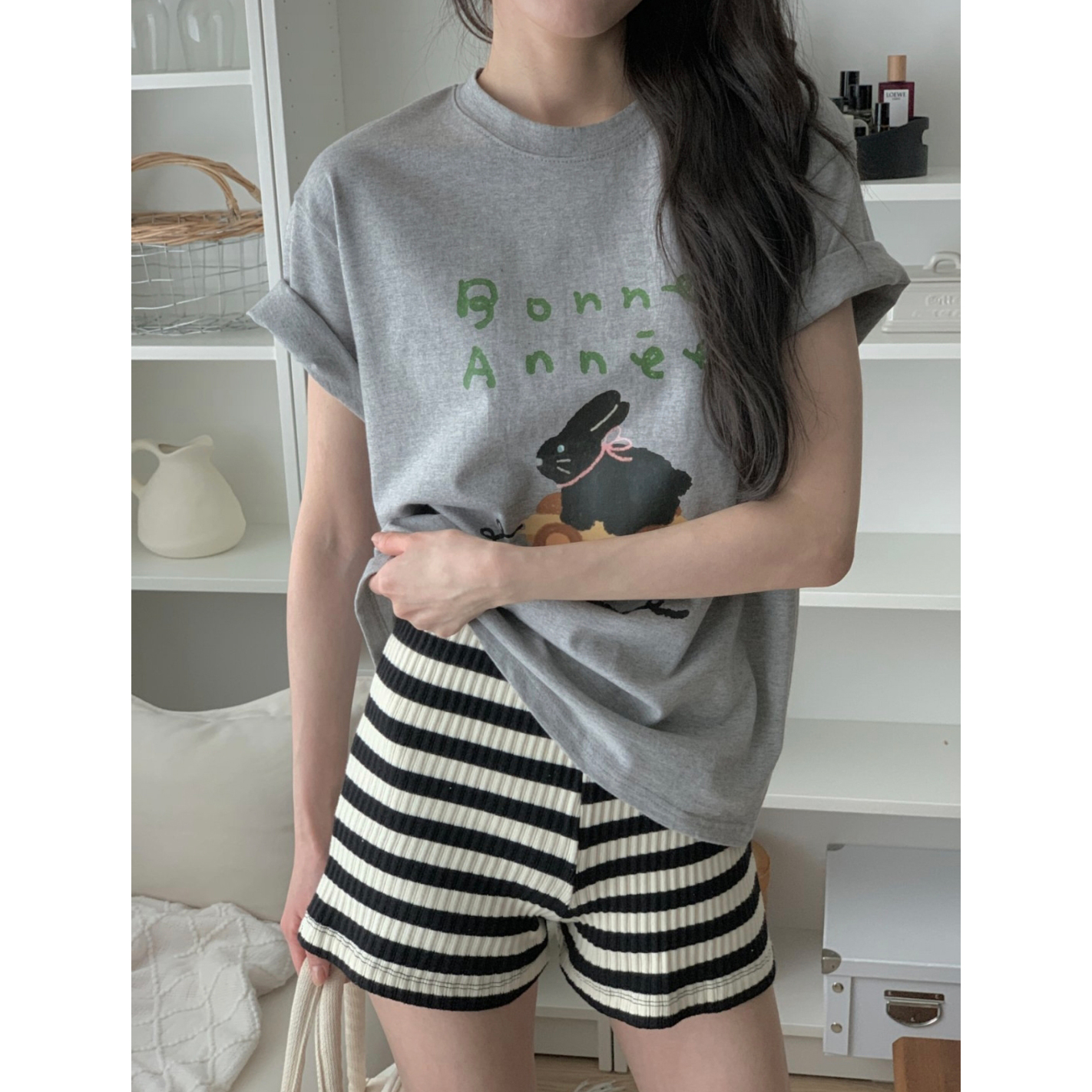 바니애니 기본 라운드 반팔 티셔츠