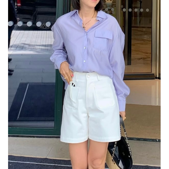 프리미엄 여름 긴팔 블라우스 셔츠