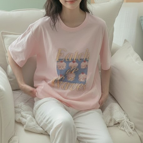 머핀 디지털 나염 반팔 박스티