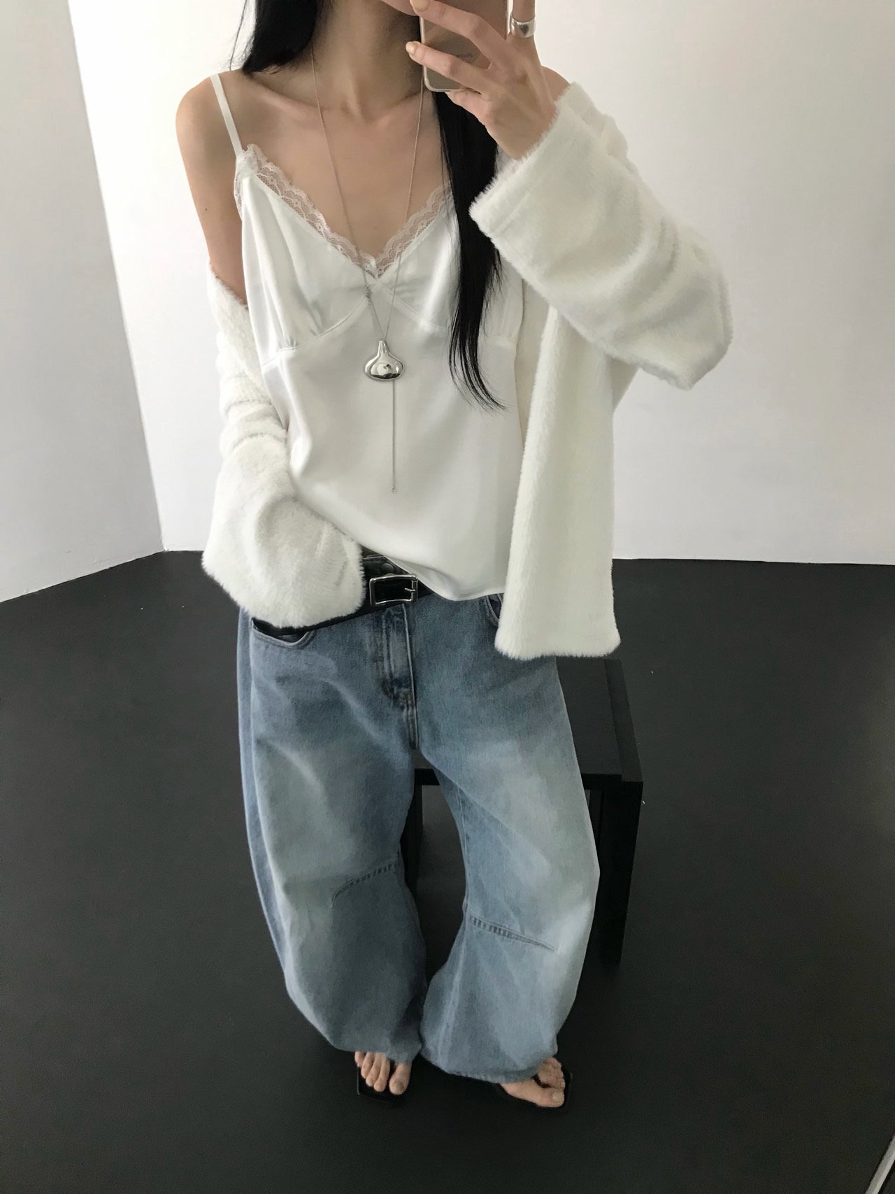 코미 새틴 뷔스티에 이너 나시 레이어드룩 필수템