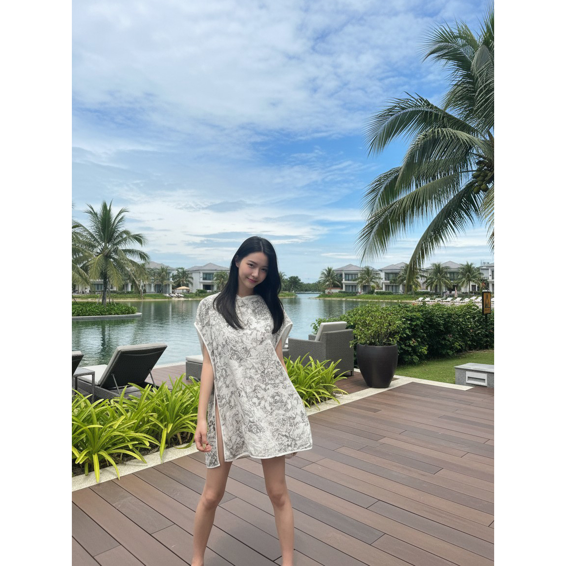 후드 판초 휴양지룩 바캉스룩 수영복 커버업