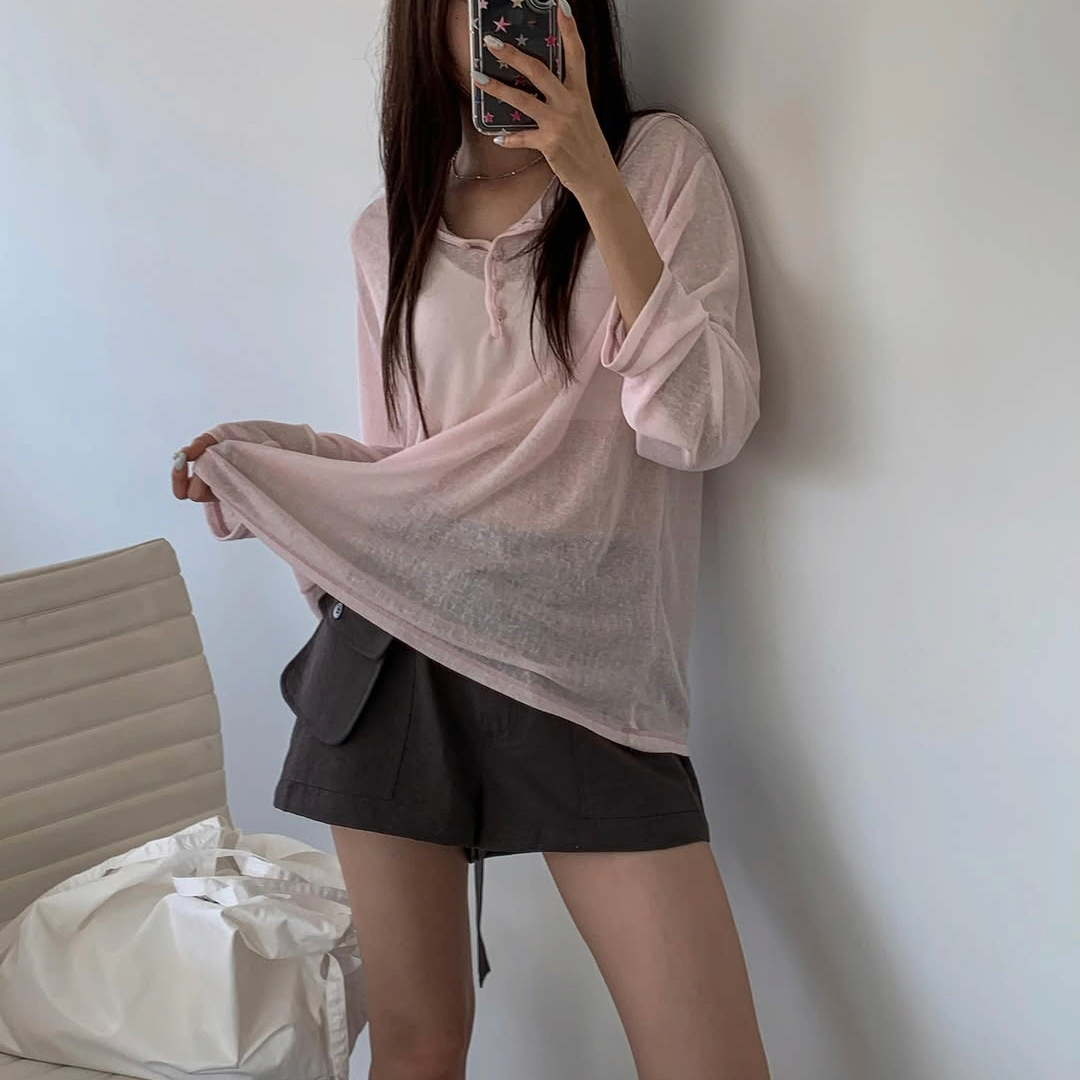 썬 커버 여름 긴팔 후드 티셔츠