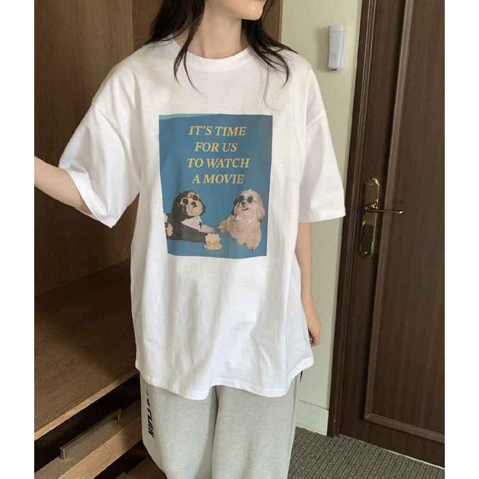 무비독 루즈핏 반팔 박스티