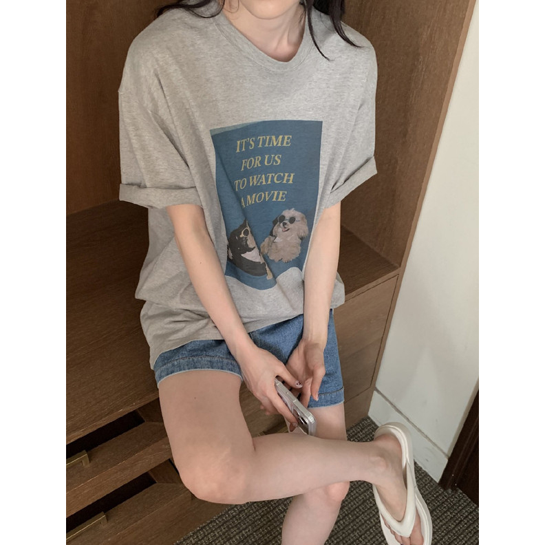 무비독 루즈핏 반팔 박스티