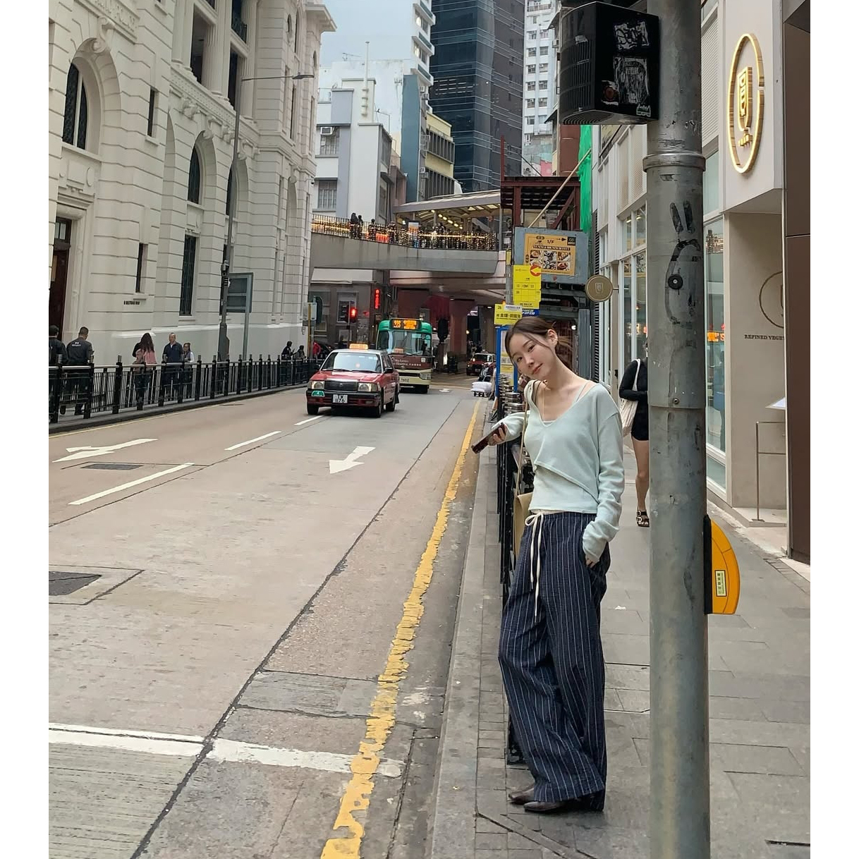 배색 루즈핏 일자 와이드 팬츠 3컬러 스트라이프 허리 밴딩 봄신상 바지 개강룩 레이어드룩 상세 이미지 29