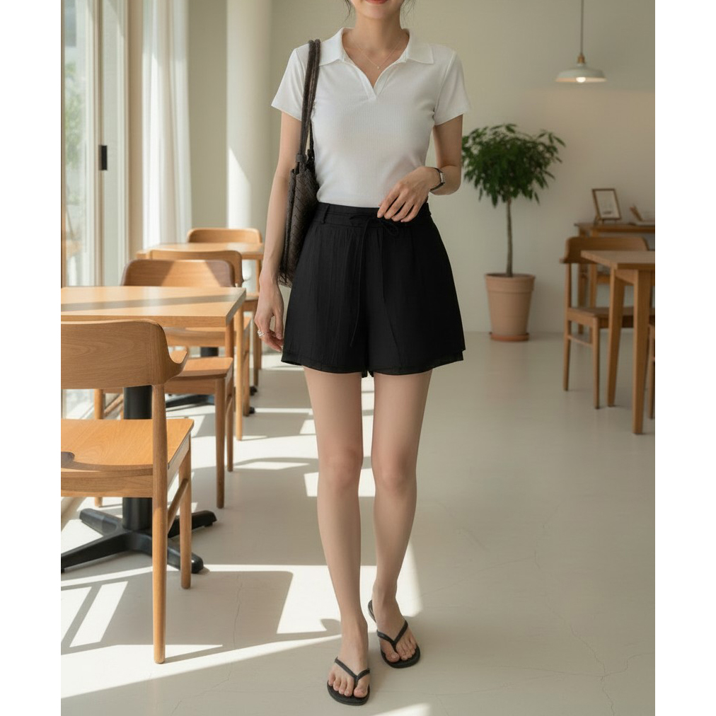 레이즈 이중 레이어드 에이 라인 반바지