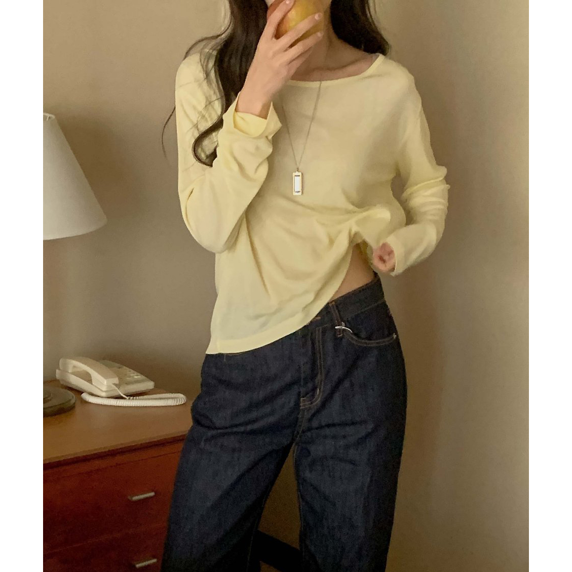 여름신상 부들 찰랑한 긴팔 루즈핏 티셔츠 살안타템