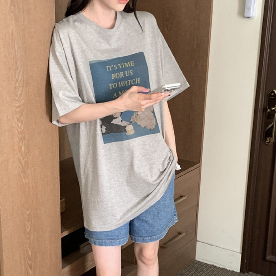 무비독 루즈핏 반팔 박스티