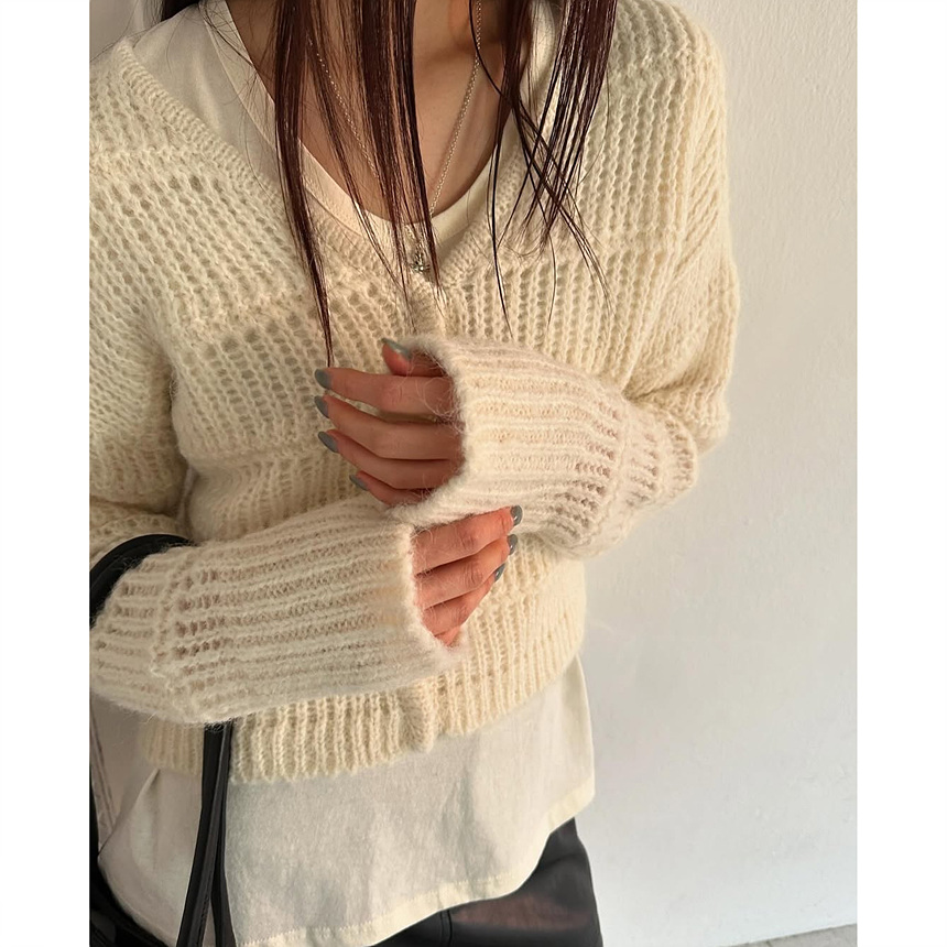 바로발송 25SS 필 크롭 브이 가디건 상세 이미지 51