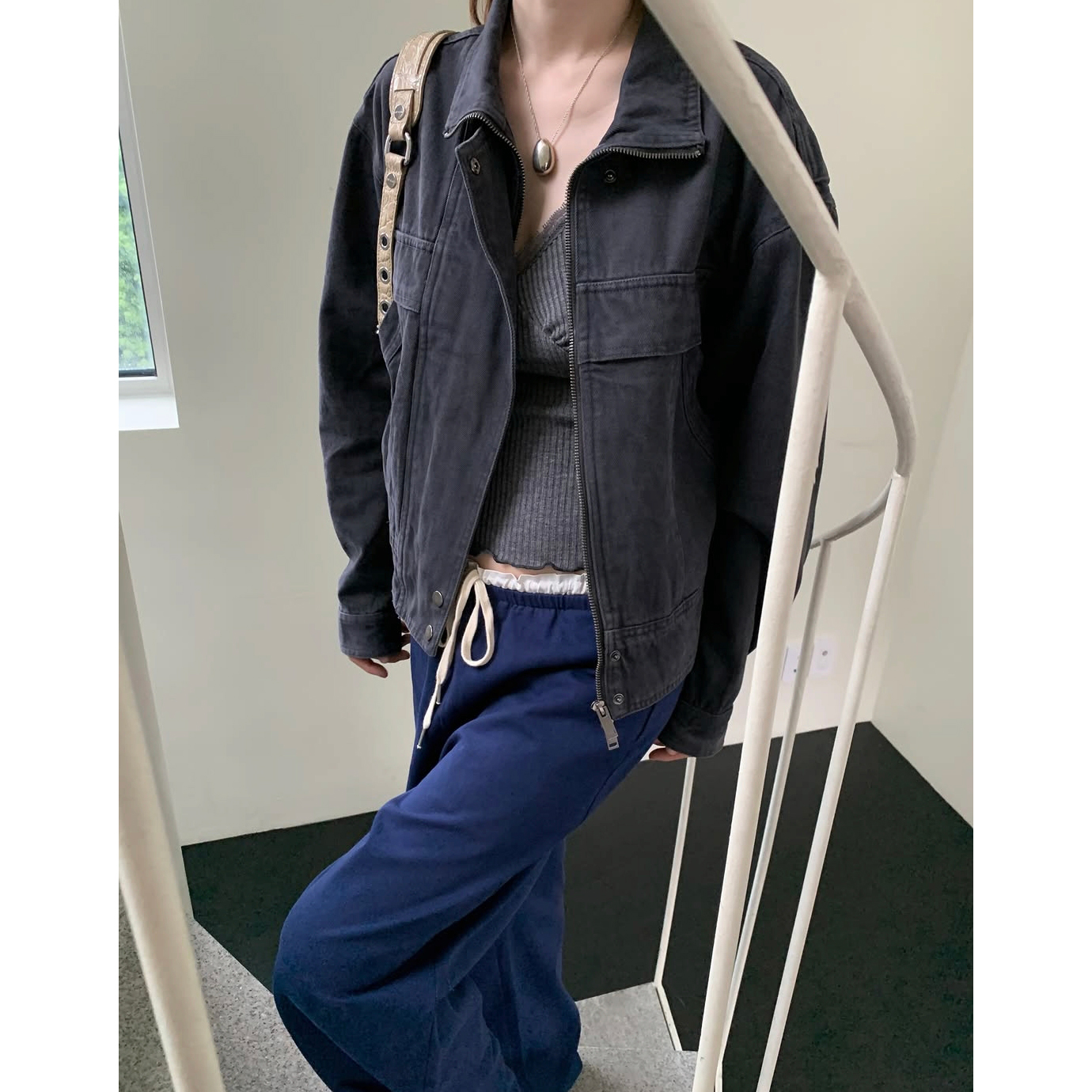 26FW 피그 워싱 하이넥 자켓 점퍼