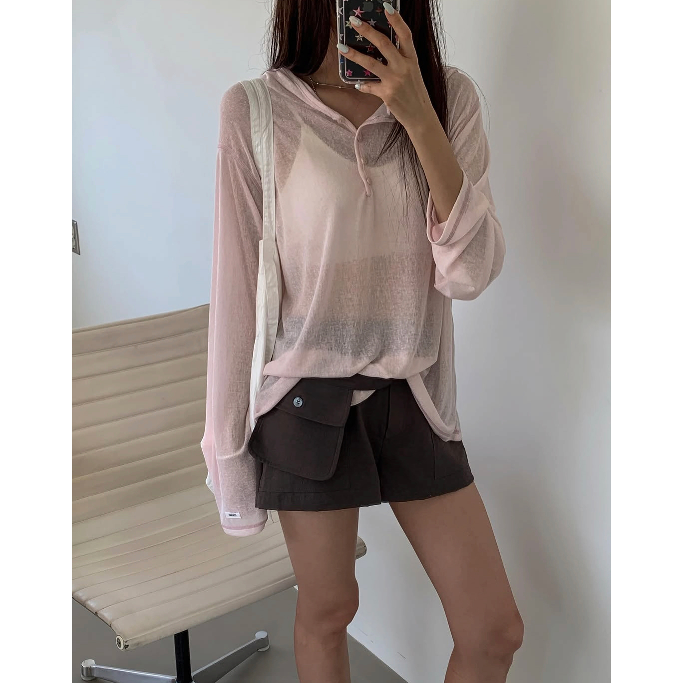 썬 커버 여름 긴팔 후드 티셔츠
