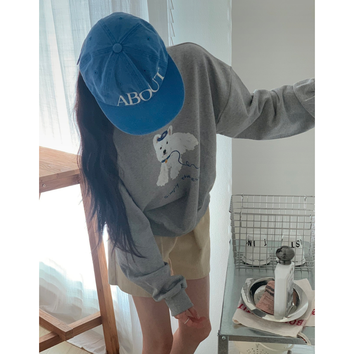 강아지 라운드 맨투맨 귀여운 캐주얼 기본템